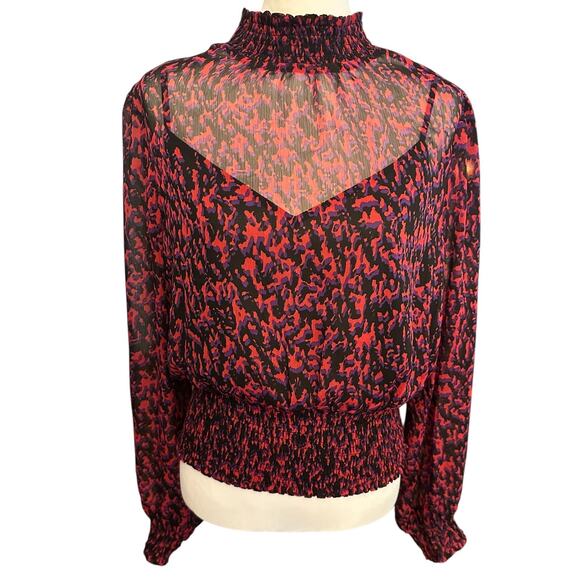 Express Women's Long Sleeve To Red Purple Black - Picture 1 of 5